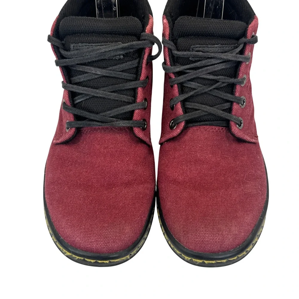 Dr. Martens‎ Leyton Burgundy Canvas Chukka Boots Maroon Sneaker Boots W6 EU37